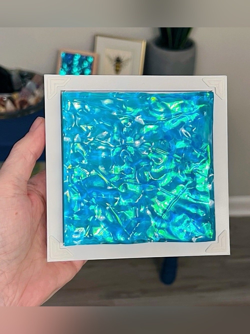 Blue Iridescent Aqua Art - Picture 5 of 9